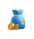 Icono de bolsa de dinero para solicitud digital